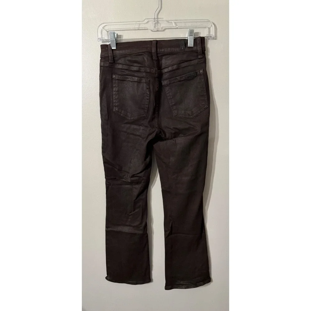 7‎ For All Mankind Coated High Waist Skinny Jeans Brown Size 24